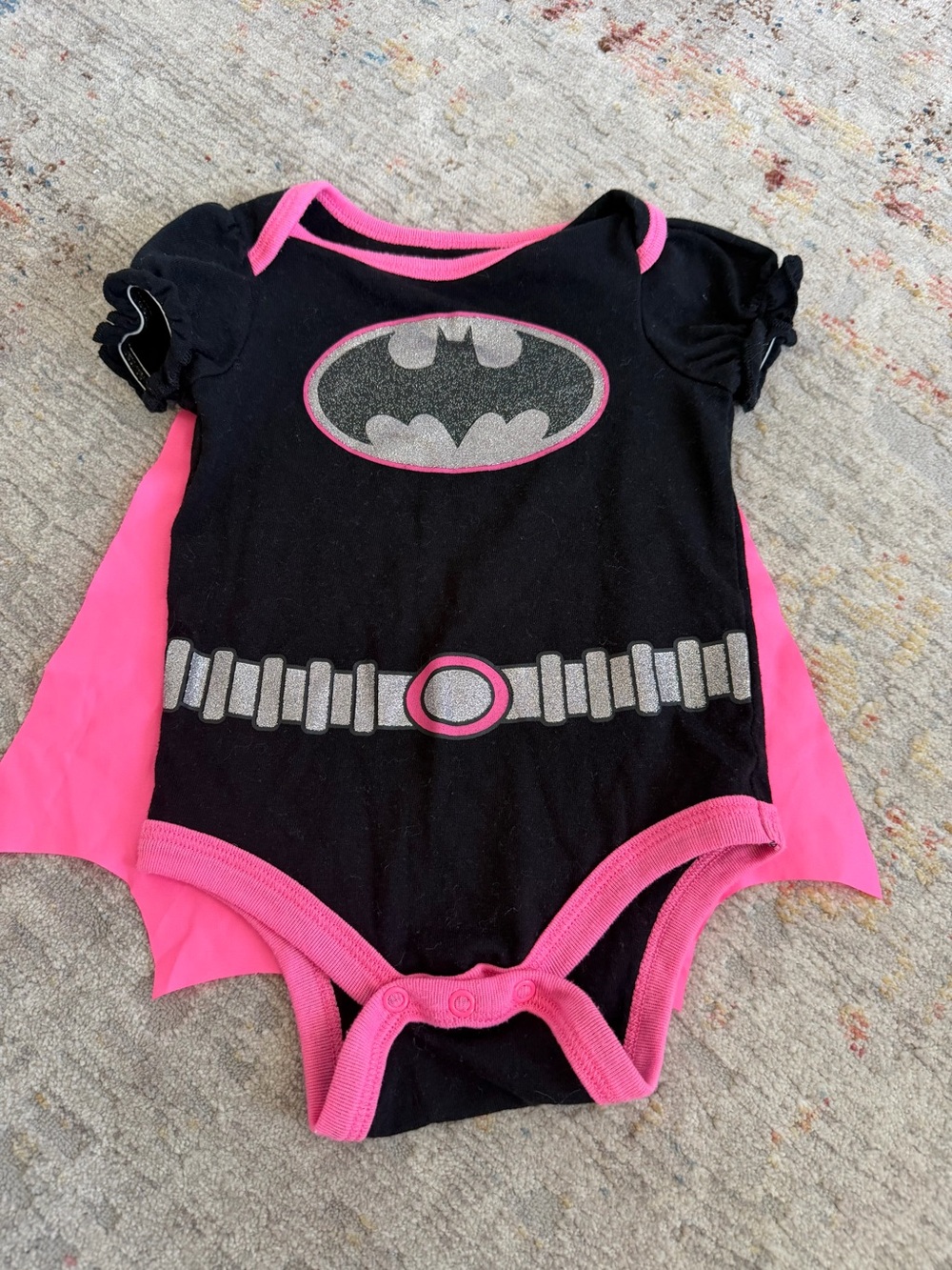 Batman Baby Girl Bodysuit Cape 3-6M